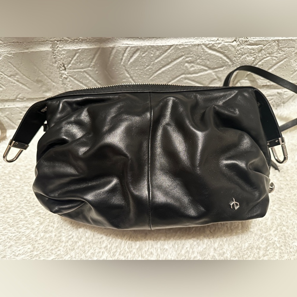New Rag & Bone Black Leather Top Handle Convertible Crossbody Bag - Picture 3 of 15